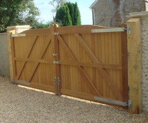 large wooden gates
