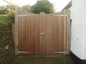Iroko hardwood gate