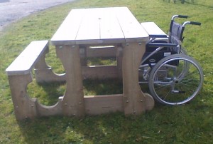 Wheelchair friendly bench