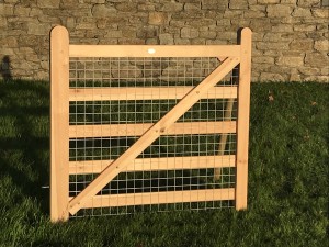 wooden gate with wire