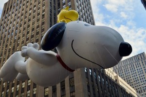 Snoopy flying