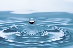 Water droplet and ripples