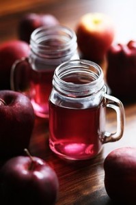 Glass of red apple juice