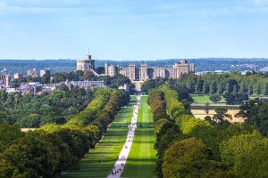 Aerial view Windsor Castle and park