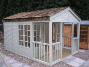 white summerhouse with verandah