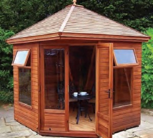 Hexagonal wooden summerhouse