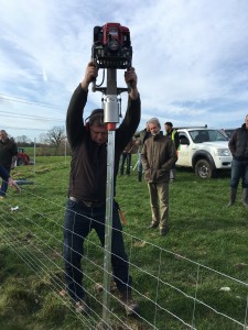 Clipex fence post being hammered in. Clipex fencing demonstration.