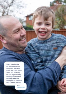 Father and son laughing