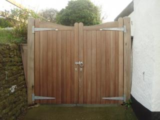 Iroko hardwood gate