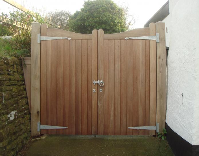 Iroko hardwood gate