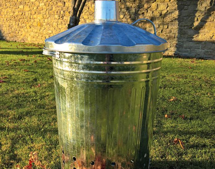 Incinerator in garden