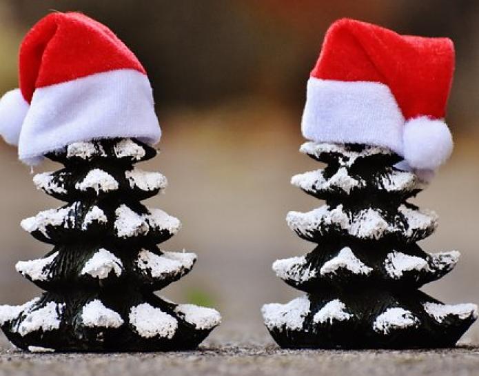 Christmas tree decoration with hat