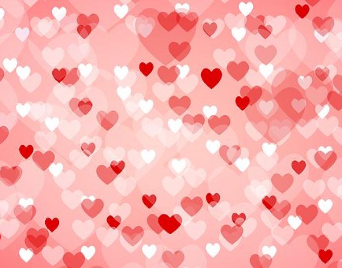 Red, white and pink hearts