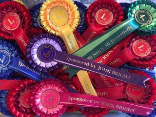 John Bright prize rosettes