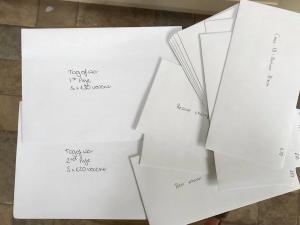 Envelopes containing voucher prizes 