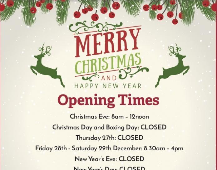 Christmas opening times
