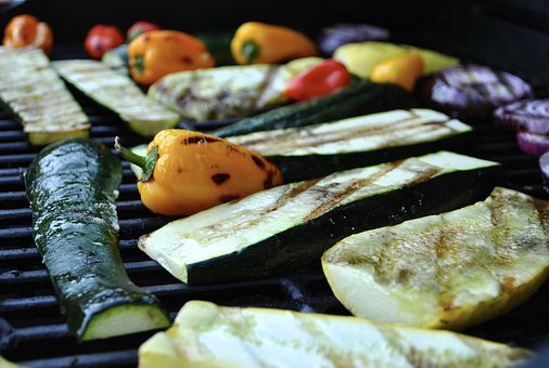 Vegetables on a barbecue