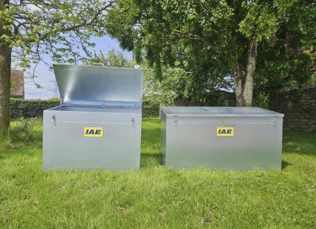 corn bins in a garden