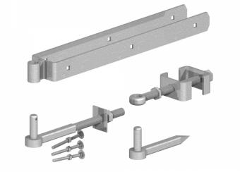 Adjustable gate hinge set
