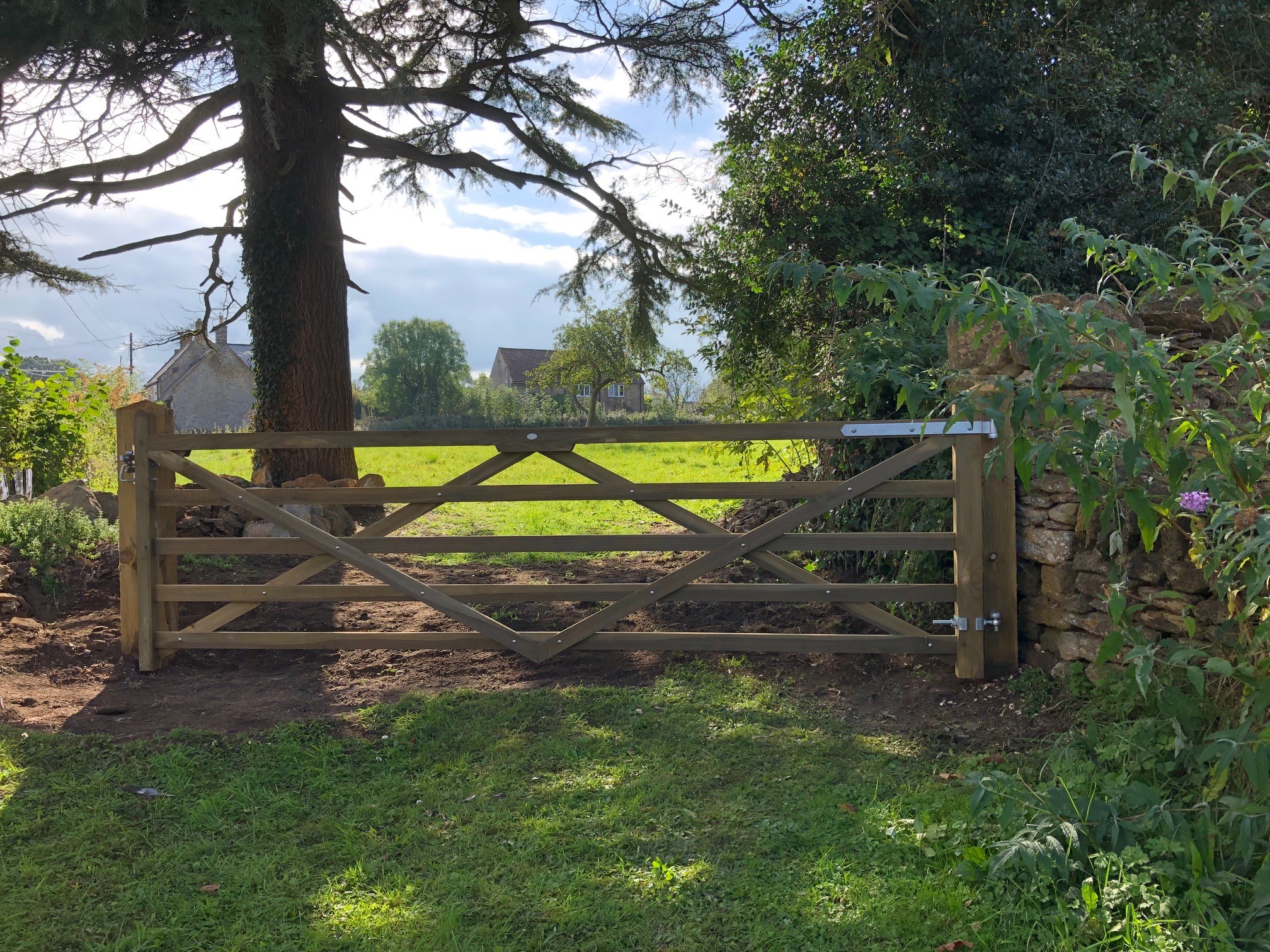 Diamond Braced Gate. Handmade wooden gates