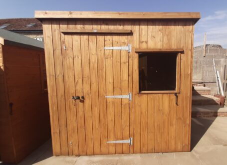 Langdon Pent Shed front view
