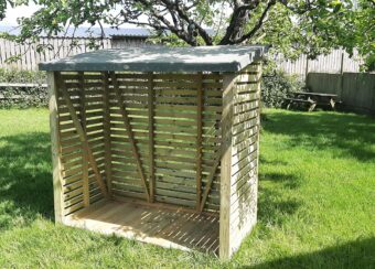 Slatted Log Store angled view