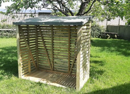 Slatted Log Store angled view