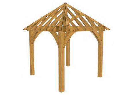 Compton 2.4m Oak Gazebo Kit