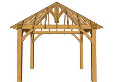 Compton 3.35m Oak Gazebo Kit